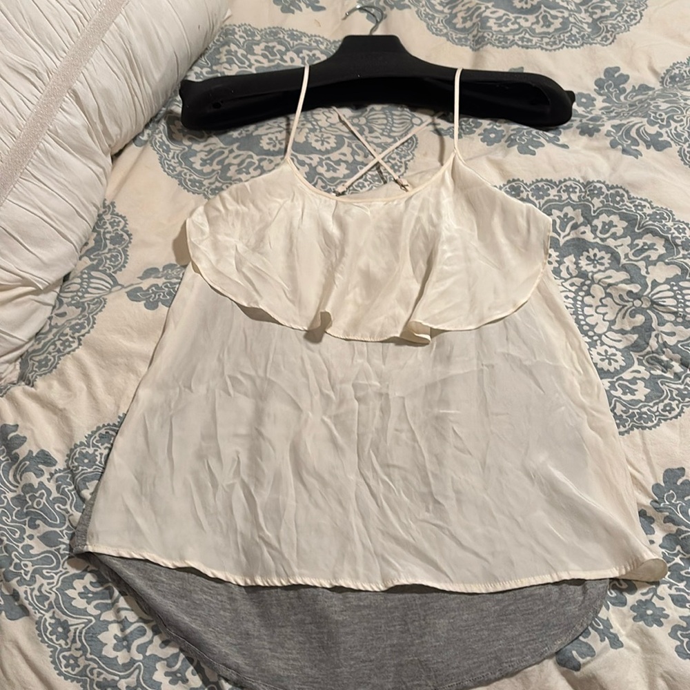 Cream and grey tank